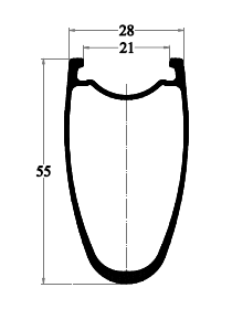 dessin de jante en carbone PRD28-55C