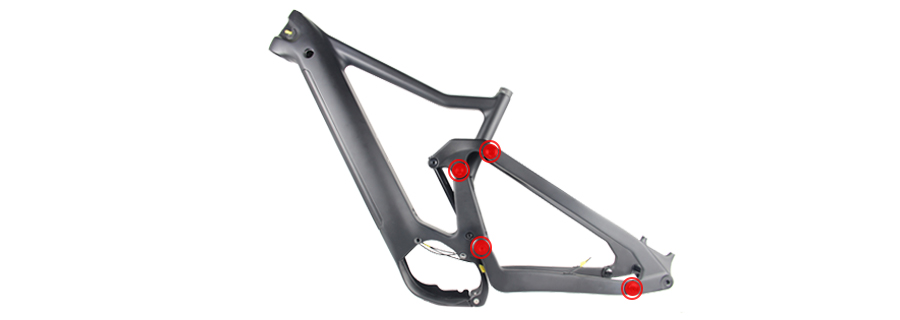 Cadre en carbone pour vélo électrique, système de suspension PXE801