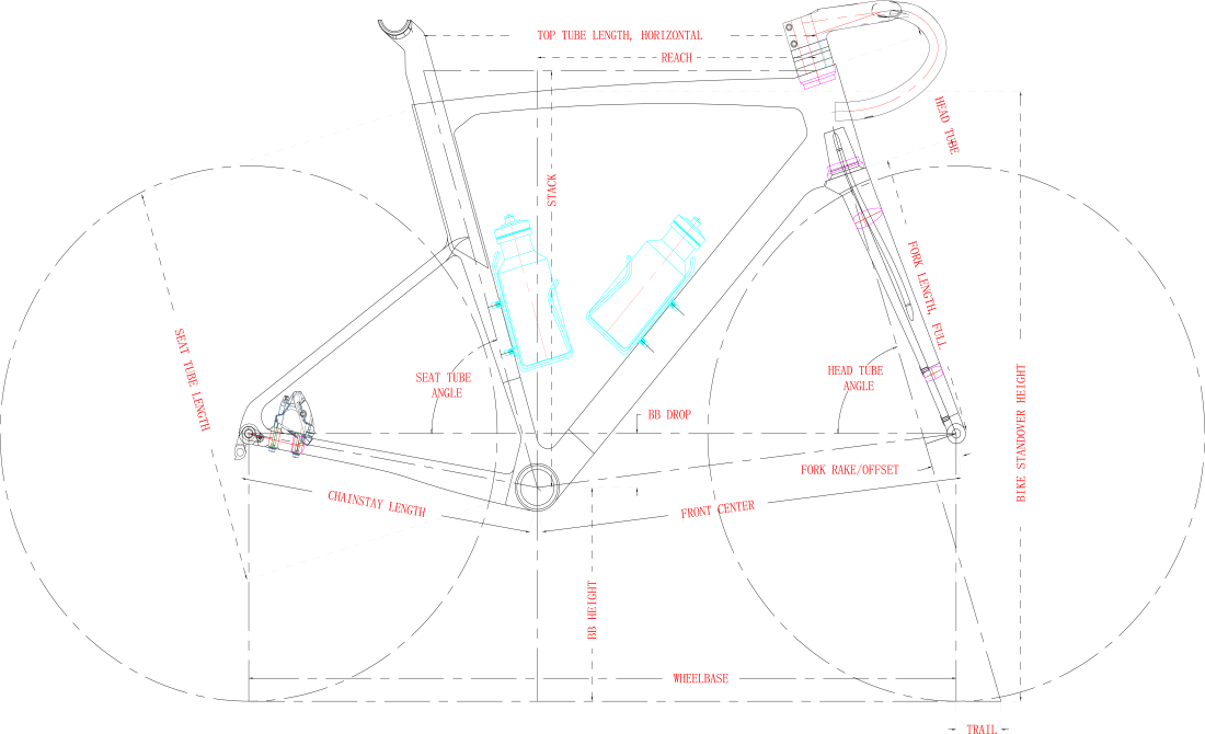 géométrie du cadre de route en carbone PXR017-D