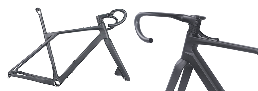 ProX gravel frame built with gravel handlebar