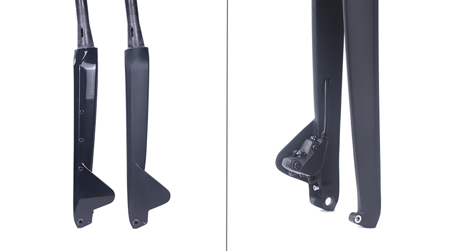 gravel carbon fork aero fin, with or without 3 rivets