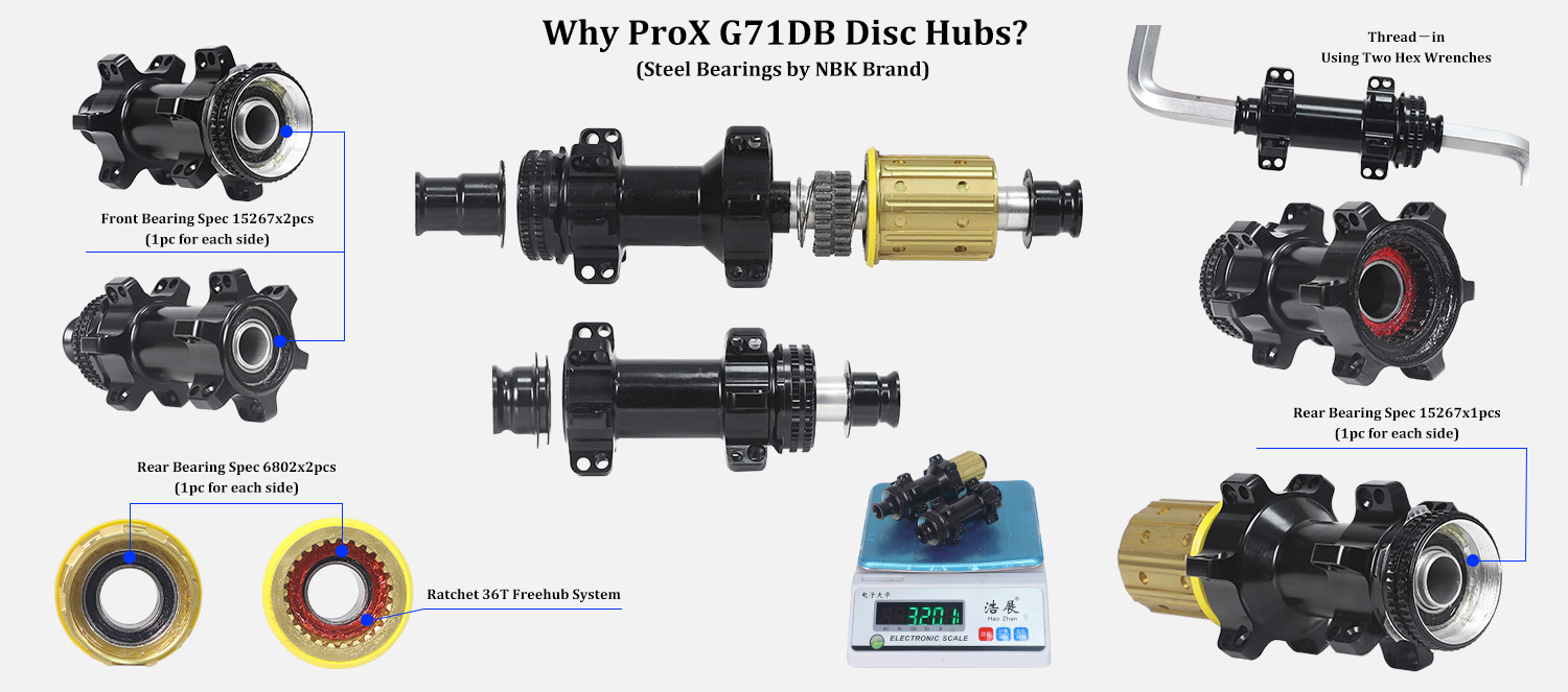 ProX G71DB gravel specific hub features
