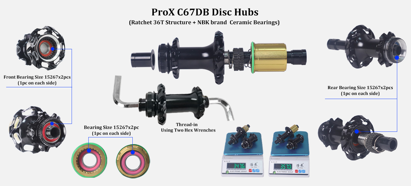 ProX C67DB road bike hubs with ceramic bearings ProX C67DB road bike hubs with ceramic bearings